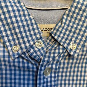 Blue/White Checked Lacoste Men's Button Down - Men's Size Medium (FR 40)